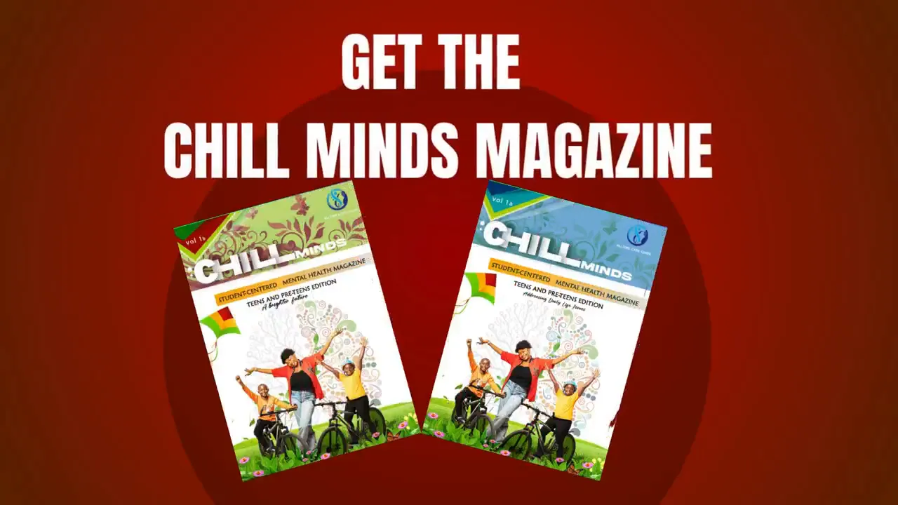 Red promo with two Chill Minds magazine covers