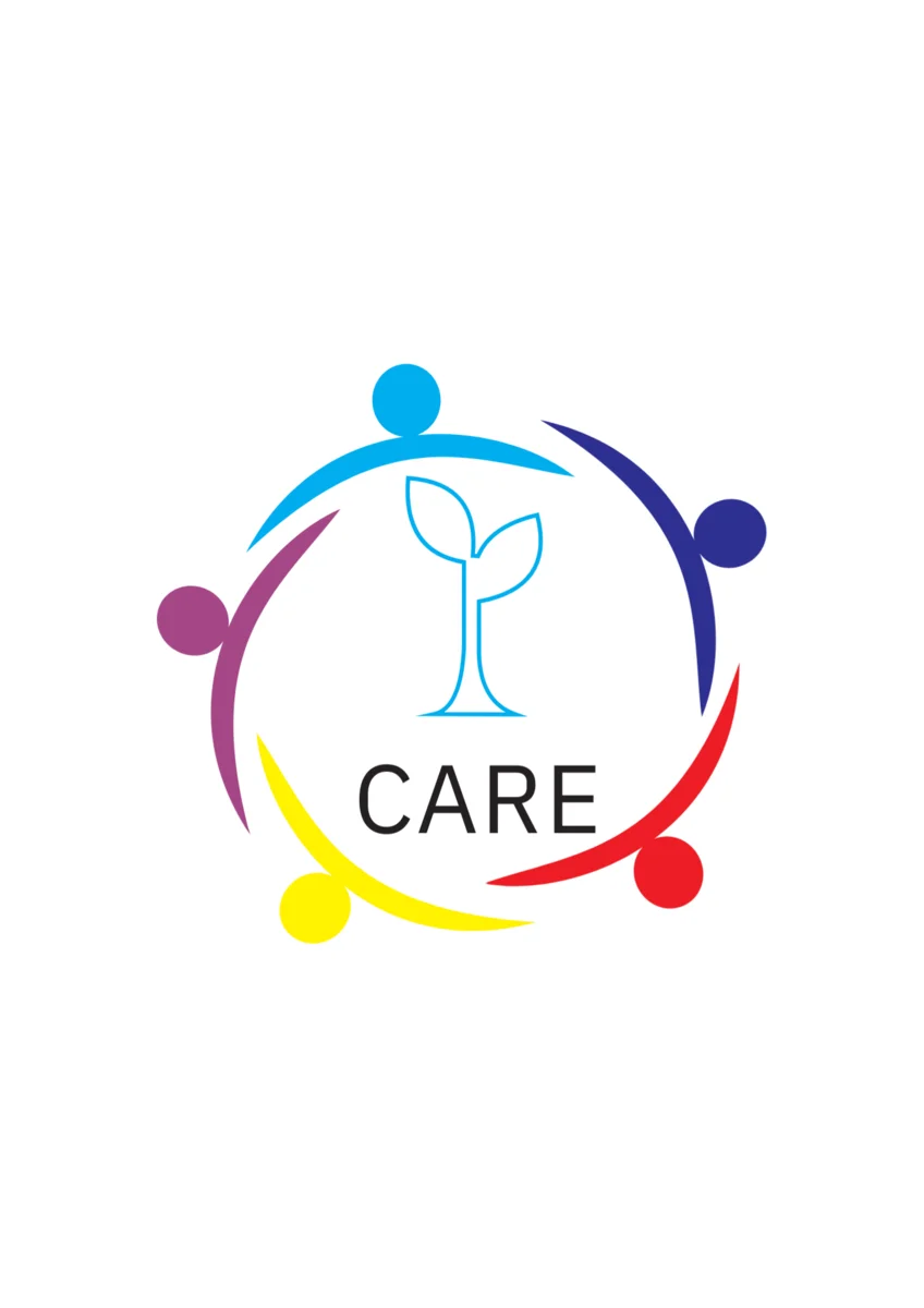 Care logo with people forming a circle