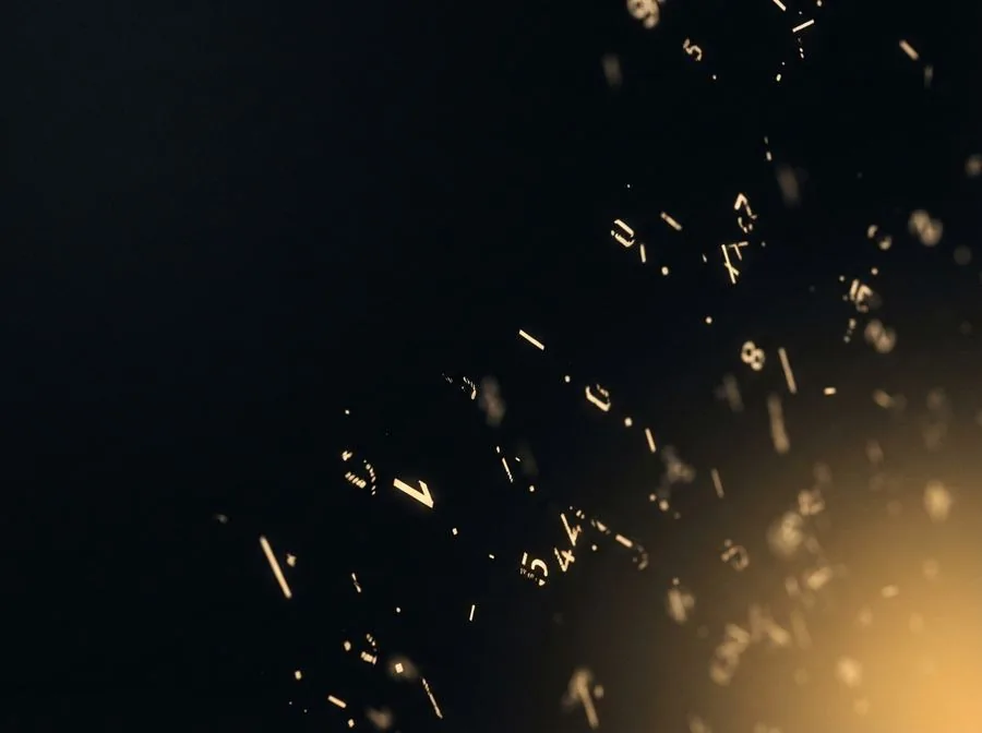 Scattered glowing digits