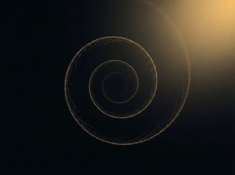 A spiral of light vanishing inward