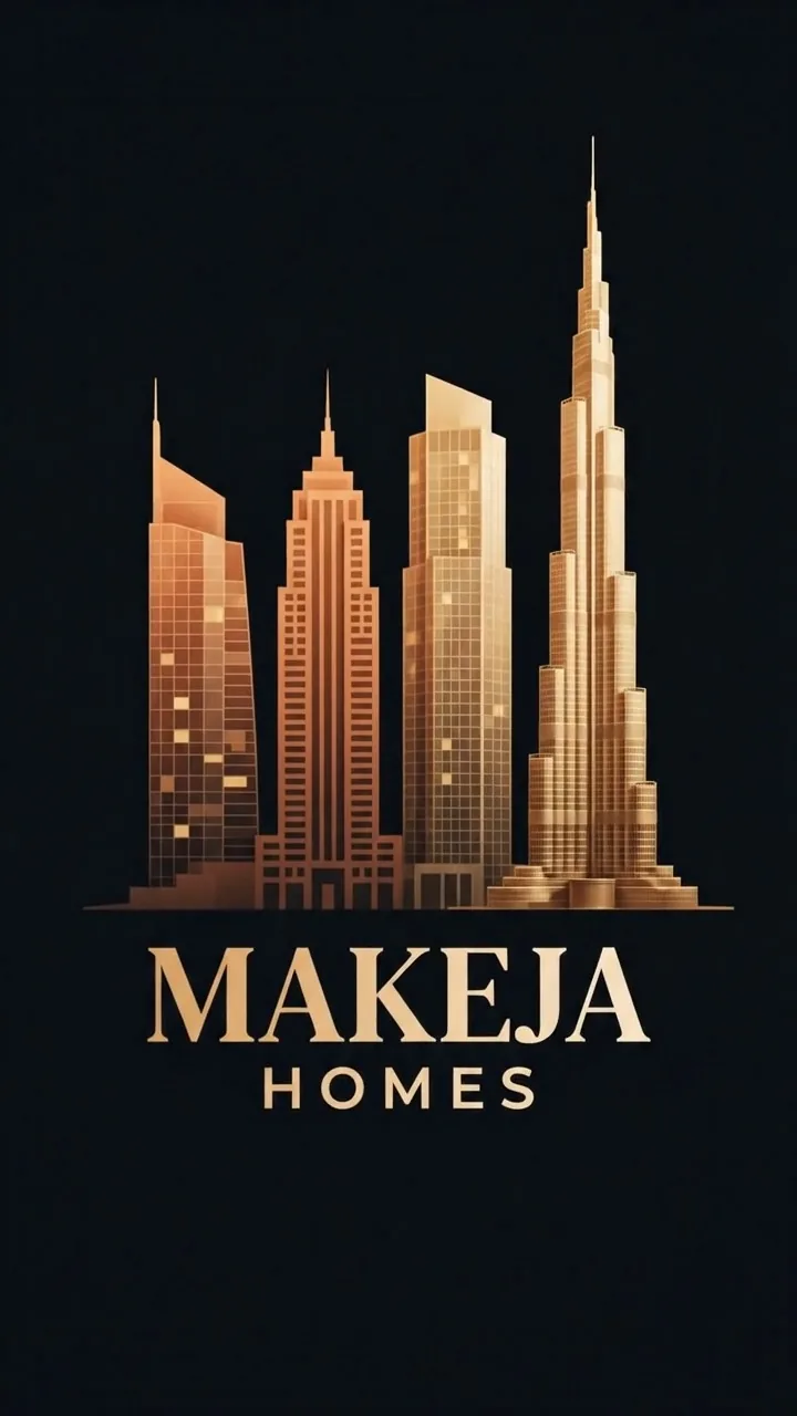 Makeja Homes logo on a dark vertical card