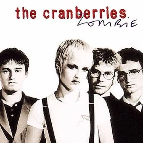 The Zombie single cover: the four members of The Cranberries in black and white